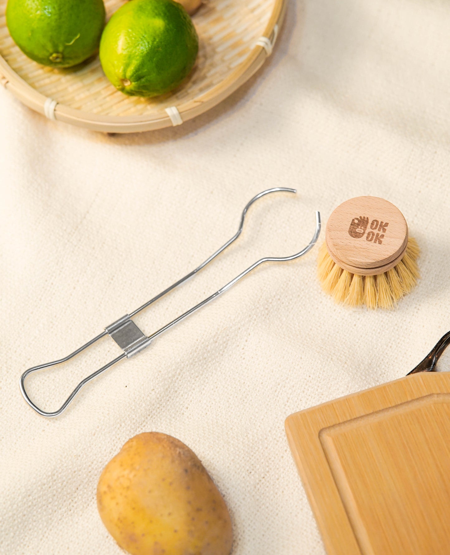 Stainless Steel- Handled Sisal Fibre Brush