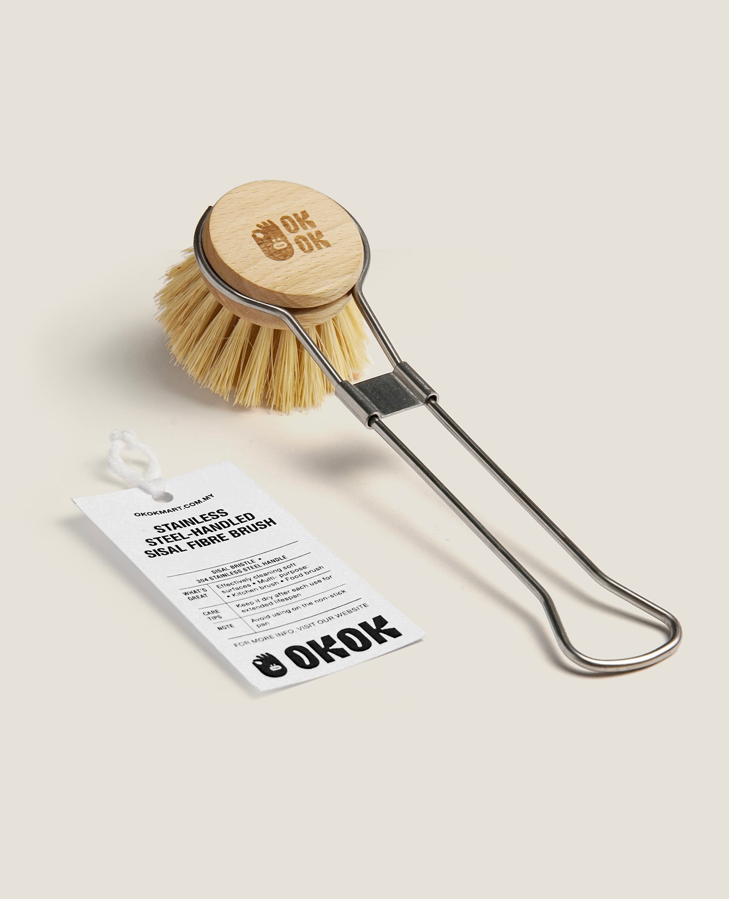 Stainless Steel- Handled Sisal Fibre Brush